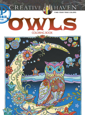 现货 Creative Haven Owls Coloring Book 填色书