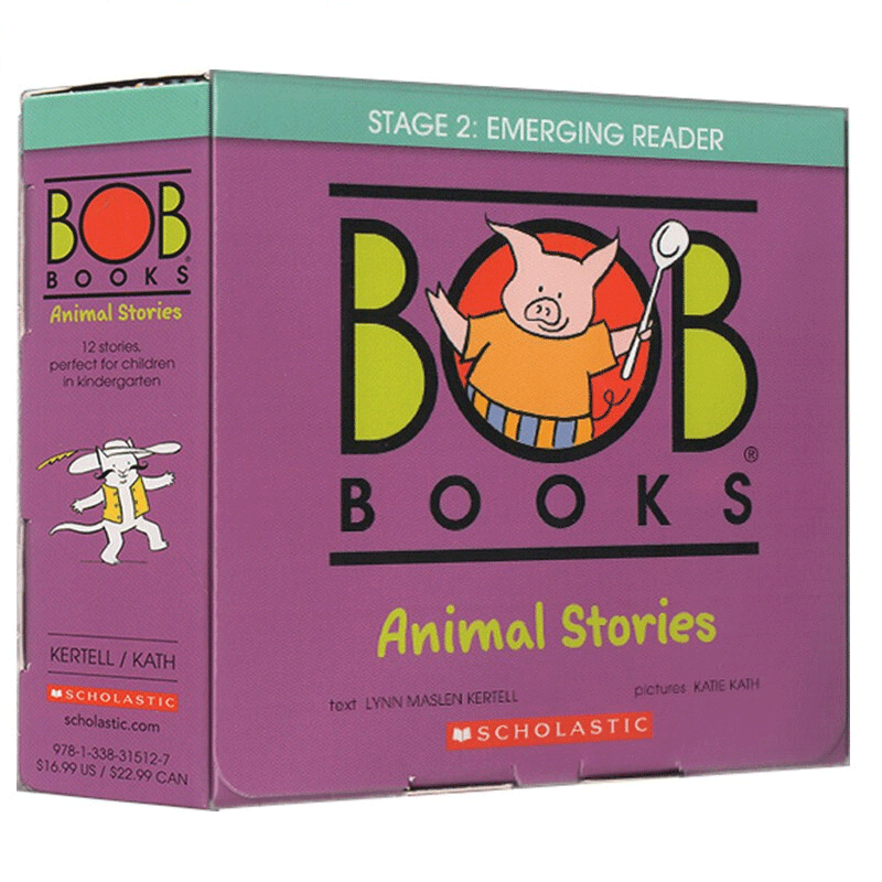 现货 英文原版Bob Books Animal Stories 12册盒装 二阶段鲍勃阅读 动物故事 儿童启蒙图画书