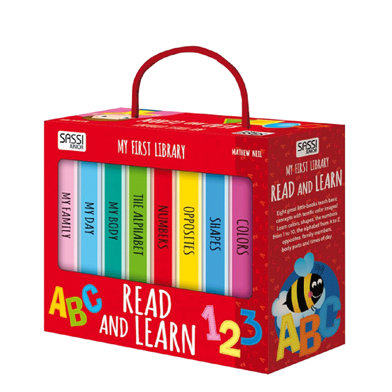 现货 Read and learn Books 8册纸板书颜色形状数字 My First Library英文原版绘本