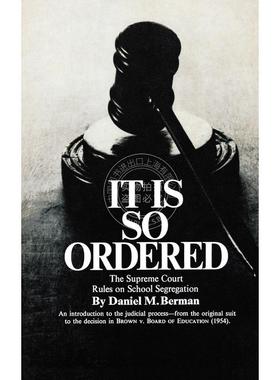 预售 按需印刷  It Is So Ordered