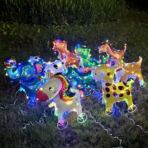 卡通动物发光带灯立体气球批发