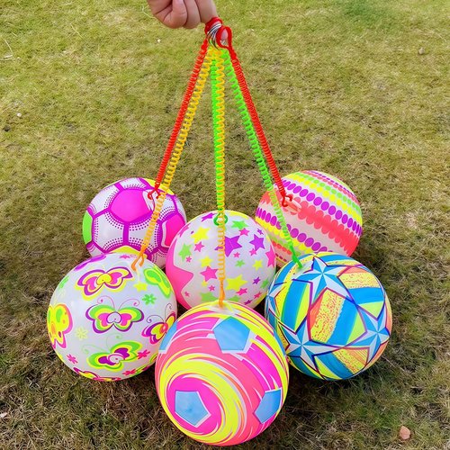 网红链子彩虹球弹力球摆地摊批发