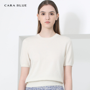 气质修身 cara 针织衫 喀啦 简约通勤KB221MKR0103 blue