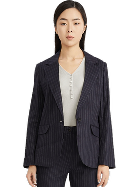 cara blue 喀啦 女西服上衣 女装时尚气质修身条纹KC221MWJ0005