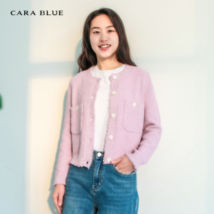 喀啦CARABLUE KB231MKC0003 气质百搭通勤简约小香风针织开衫