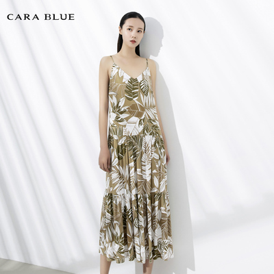 喀啦CARABLUE 时尚显瘦优雅气质吊带连衣裙 KB231MWO0020