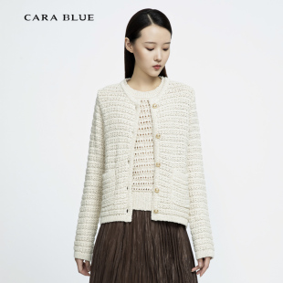 喀啦CARABLUE 气质百搭镂空针织外套KB233PKC0005
