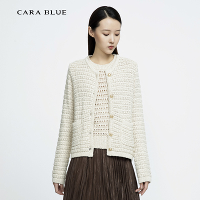 喀啦CARABLUE 气质百搭镂空针织外套KB233PKC0005
