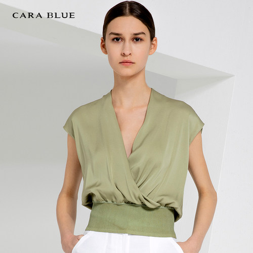 cara blue 喀啦 女衬衫 气质修身简约百搭KB221MWB0121