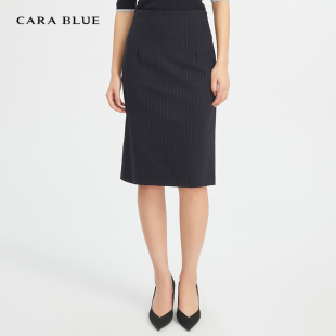 blue 时尚 喀啦 女装 高腰显瘦条纹KB201MWS0026 半身裙 cara