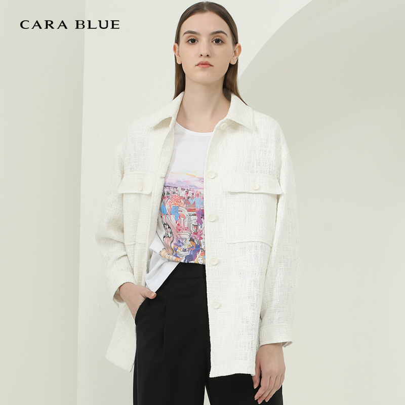 cara blue 喀啦 女士上衣 气质休闲百搭长袖KB221MWJ0005