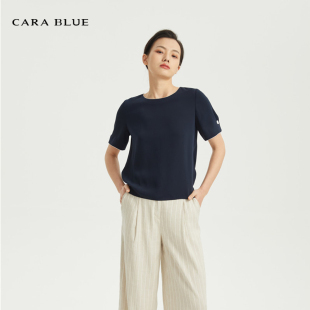 正品 cara 女上衣 喀啦 简约设计通勤KC211MWB0037 blue