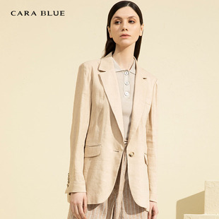 blue 气质修身 喀啦 外套 一粒扣KB211MWJ0003 女士西装 cara