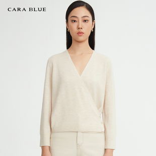 cara blue 喀啦 针织衫 气质休闲百搭V领KC223MKC0007