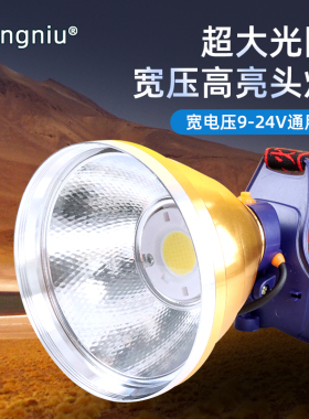 外接电瓶式12 24V散光头灯户外LED强光黄光大光斑泛光208