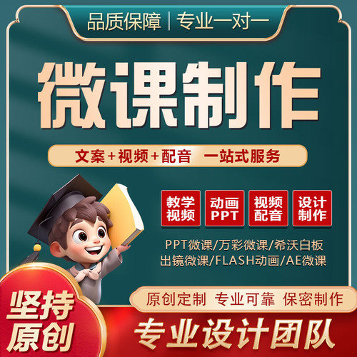 微课制作参赛课件ppt万彩动画设计视频录制配音剪辑合成动漫代做
