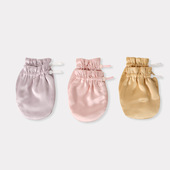 真丝婴儿手套100%桑蚕丝防抓脸全包手新生儿夏薄款 透气防吃手保暖