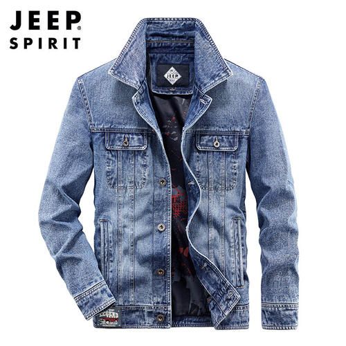 JEEP吉普男牛仔外套多口袋工装