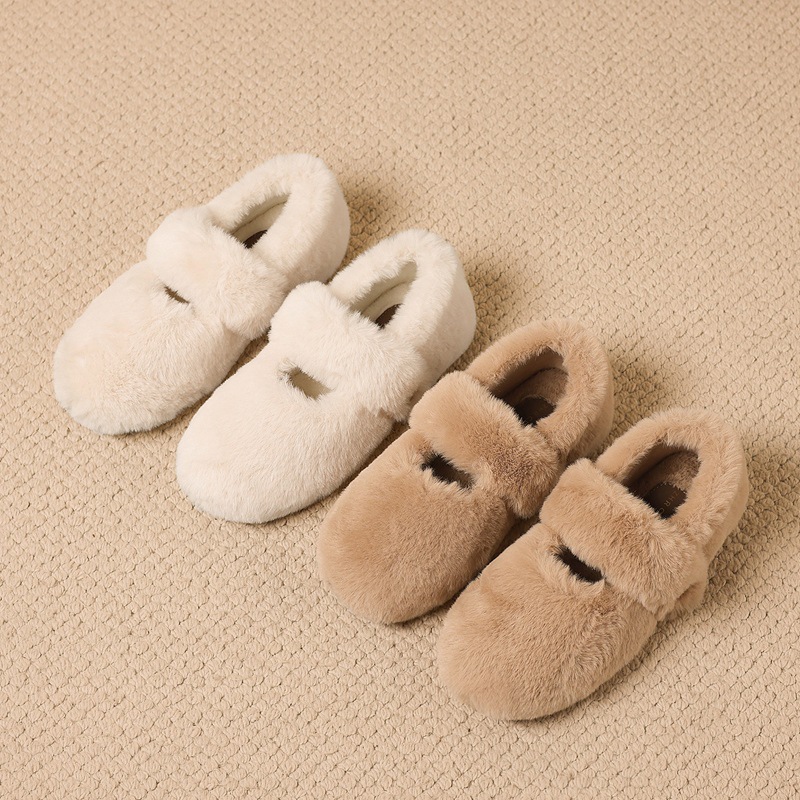 香港舒适内增高休闲毛毛鞋女2025秋冬时尚加绒扣带水貂毛百搭单鞋