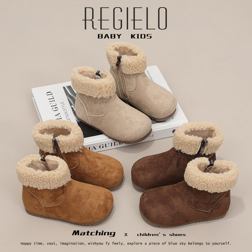 冬季女童二棉加绒保暖勃肯短靴