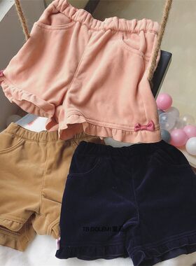 秋冬灯芯绒女宝宝靴裤