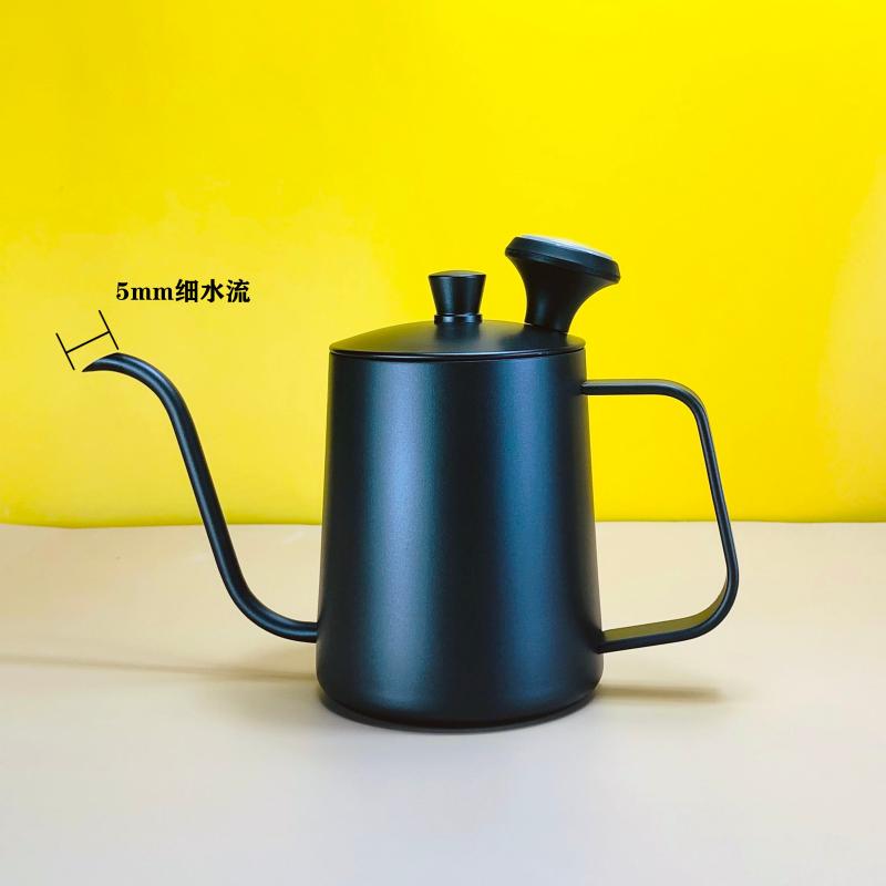加厚带盖温度长嘴600ml咖啡壶