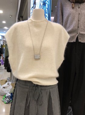 拉毛马甲女2026秋新款ins韩系叠穿卷边叠穿坎肩背心外搭上衣ES999