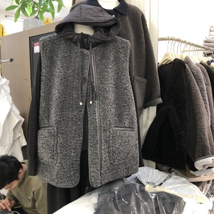 两面穿拼皮复合仿羊羔毛马甲女2025秋冬新款韩版宽松马夹TGM2001