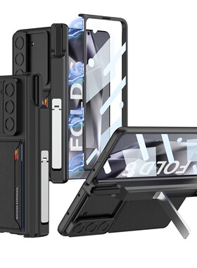 适用三星Galaxy Z Fold 6手机壳插卡钱包手機殼Phone Case保護殼笔筒铰链fold5保护壳卡包镜头推窗保护套支架