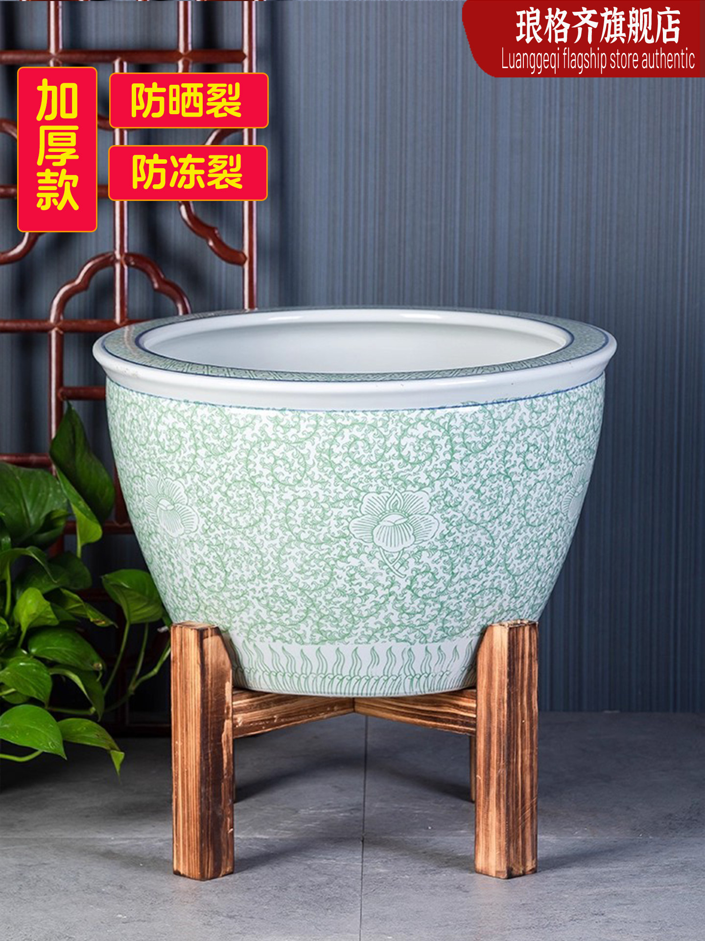 陶瓷古法养鱼缸大花盆睡莲碗莲盆养荷花花盆水缸庭院种铁树花缸