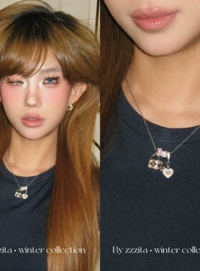 少女心事法式超仙爱心项链甜美送女友礼物项链轻奢高级感锁骨链