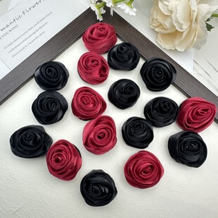 欧根纱玫瑰花衣服外套裙子礼服装饰DIY 小花包包鞋子发饰头饰材料