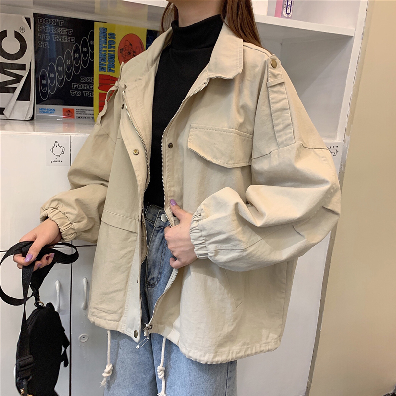 Real picture spring loose and all-around Vintage overalls women's jacket jacket jacket jacket jacket