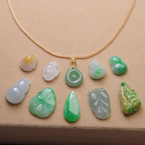 一物一拍翡翠锁骨链小吊坠精品