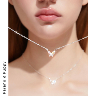 Paranoid Puppy蝶生蝴蝶项链女轻奢小众颈链高级感复古气质锁骨链