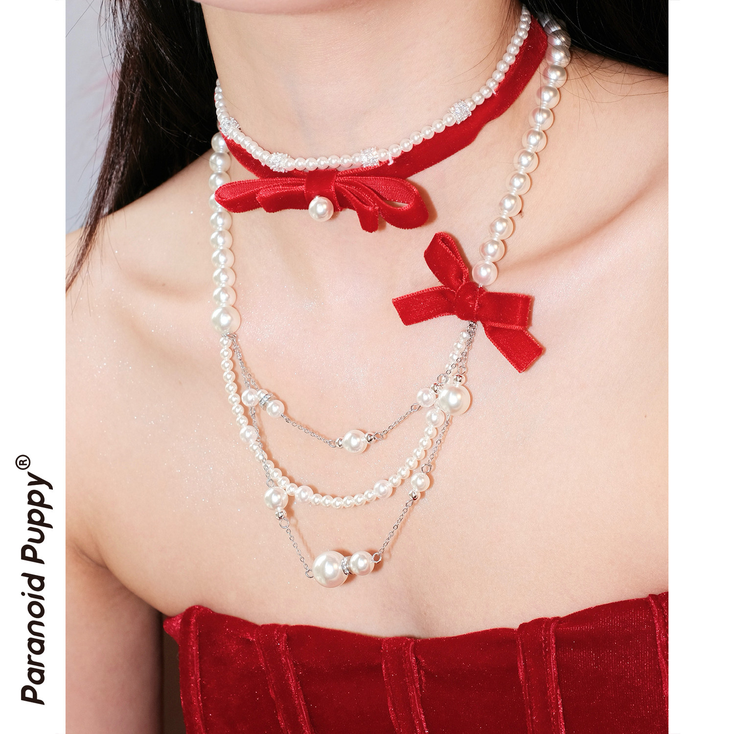 仪式感的项链！红丝绒好有氛围感