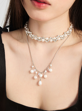 PP饰品《星澜》vintage复古珍珠925银项链女小众轻奢锁骨链choker