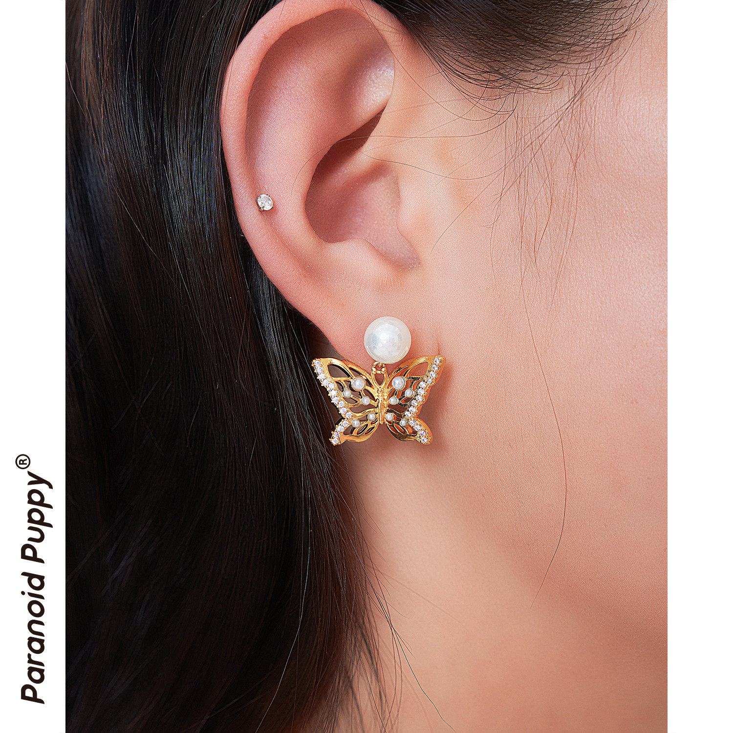 是喜金人的治愈蝴蝶耳环~