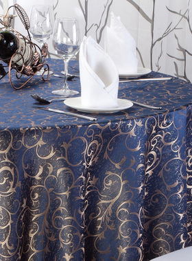 桌布圆桌酒店大圆桌台布饭店餐桌布高级感家用长方形圆形餐桌垫