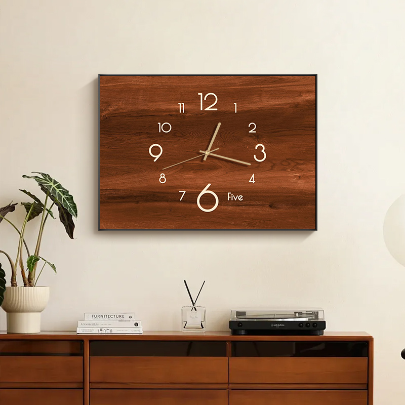 中古风电表箱装饰画带钟表2025新款挂画配遮挡电闸盒时钟墙壁画弱