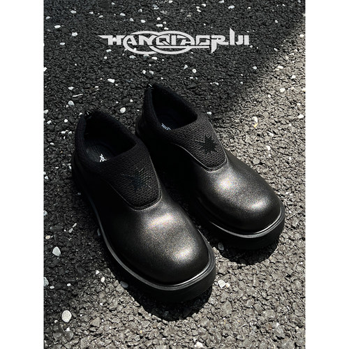 韩桥日记低跟套脚德比鞋