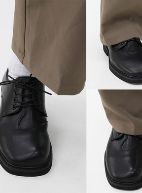 韩桥日记 2022新款高低趾异形橡筋皮鞋潮个性皮鞋男士休闲低帮鞋