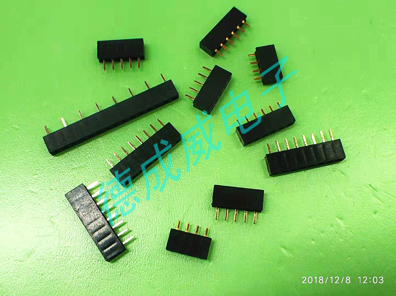 排母2.0 1XNP 直排母 180度直插 耐高温材料 环保 铜端子镀金材料