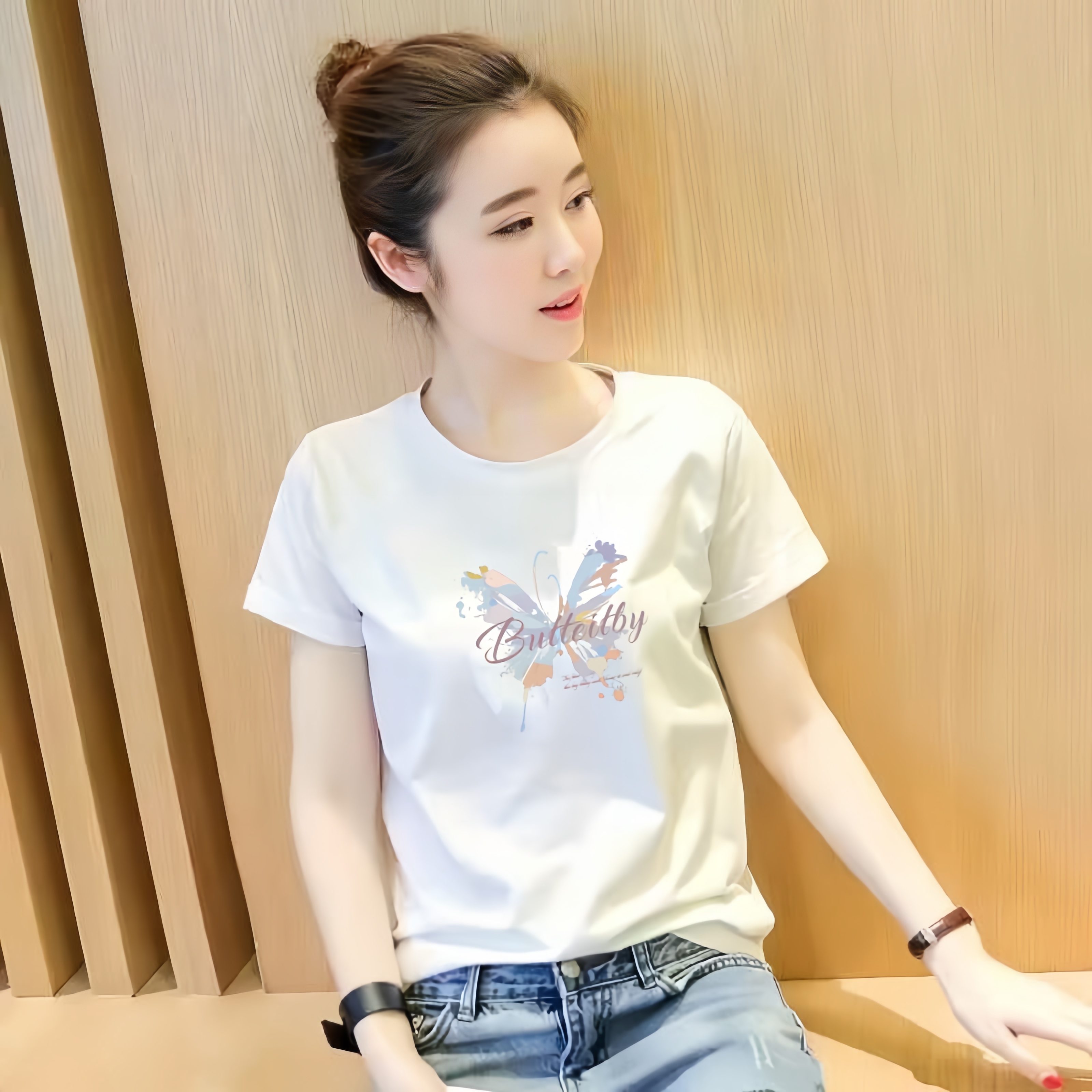 送运险时尚流行印花纯棉短袖t恤