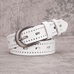 BradyMelivette美式复古镂空皮带女士真皮腰带配饰装饰配裙子