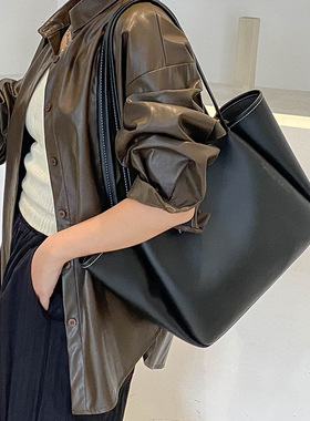 BradyMelivette美式复古双拉链手提包大容量通勤托特包单肩包