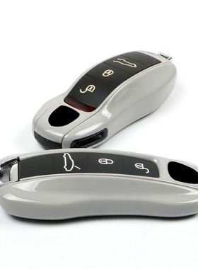 适用于保时捷赛道灰色钥匙壳Macan718Cayenne911Panamera钥匙包套