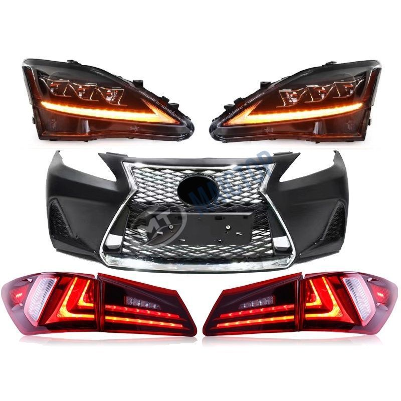 汽车改装前后包围带大灯尾灯is250车身套件06-12升级2017