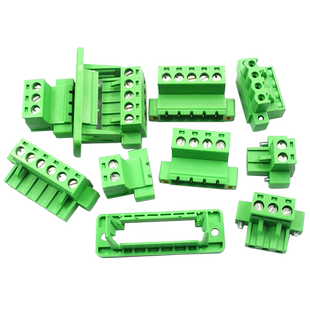 穿墙免焊对接2EDGWC 5.08mm带法兰固定面板 2P/3/4/5/12P接线端子