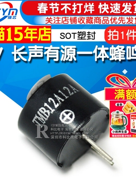 Risym TMB12A12有源一体蜂鸣器发声 12V SOT塑封长声蜂鸣器 5个